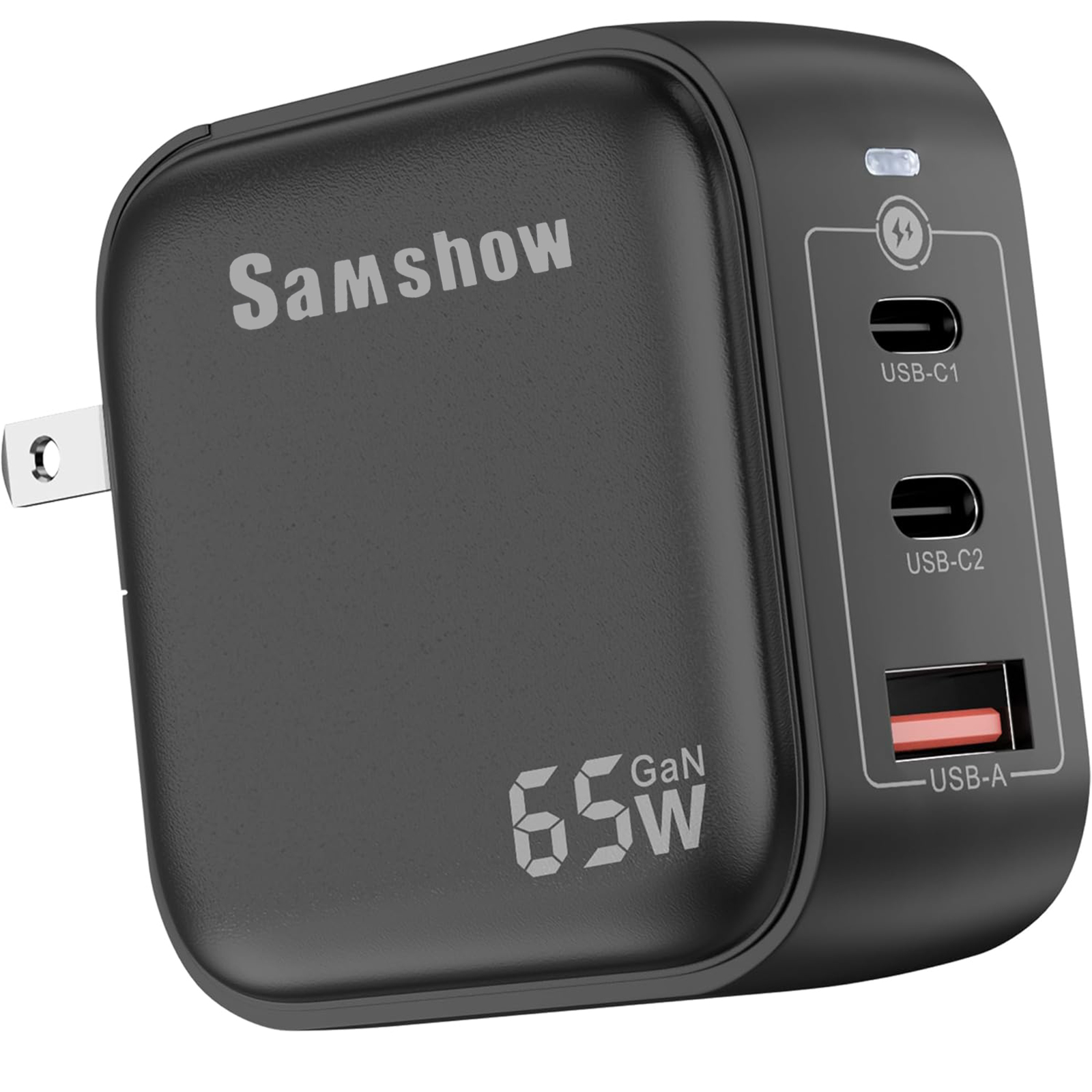 USB C Wall Charger Block, 65W GaN 3-Port USB-C Charger Cube Dual Port PD Power Adapter + QC Wall Plug Foldable Fast Charging Block for iPhone 15/15 Pro Max/14/13/12/11, iPad, Pixel 8/7, Galaxy S23 S22